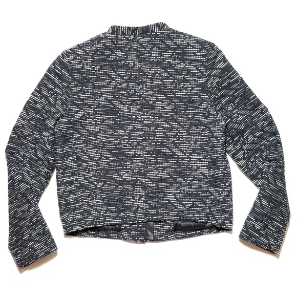 H&M Moto Embroidered Knit Crop Zip Jacket - Picture 7 of 8